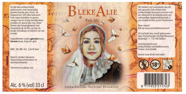 Ambachtelijke Vechtdal Brouwerij Bleke Alie
