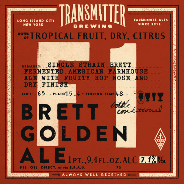 Transmitter Brewing F1 Brett Golden Ale