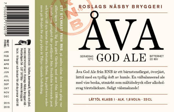 Roslags Näsby Bryggeri Åva God Ale