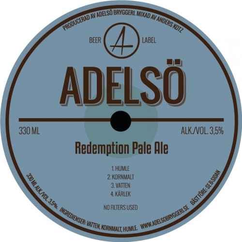 Adelsö Bryggeri Redemption Pale Ale