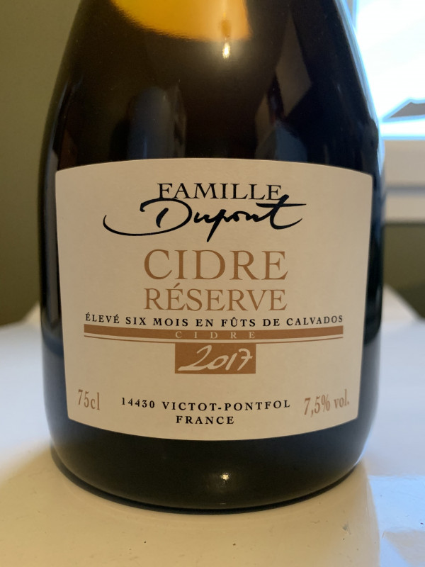 Domaine Famille Dupont Cidre Réserve 2017