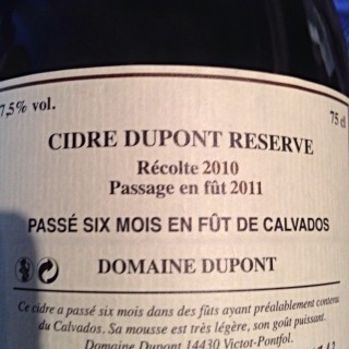 Domaine Famille Dupont Cidre Réserve 2010