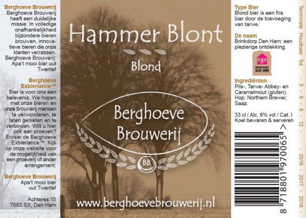 Berghoeve Brouwerij Hammer Blont