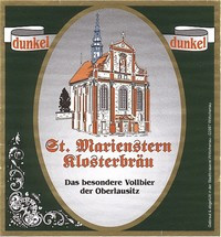 Wittichenauer Stadtbrauerei St. Marienstern Klosterbräu Dunkel