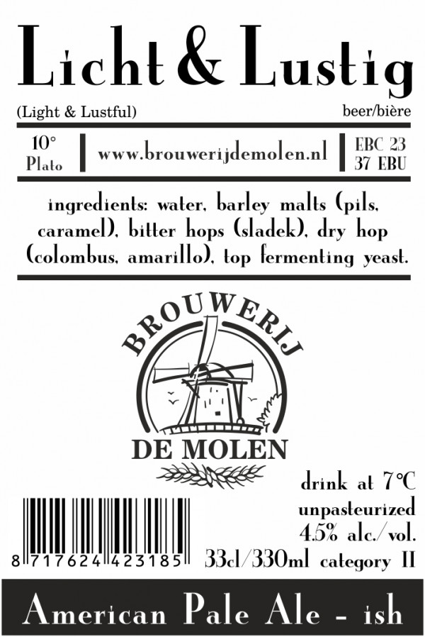 Brouwerij De Molen Licht & Lustig (2015 -)