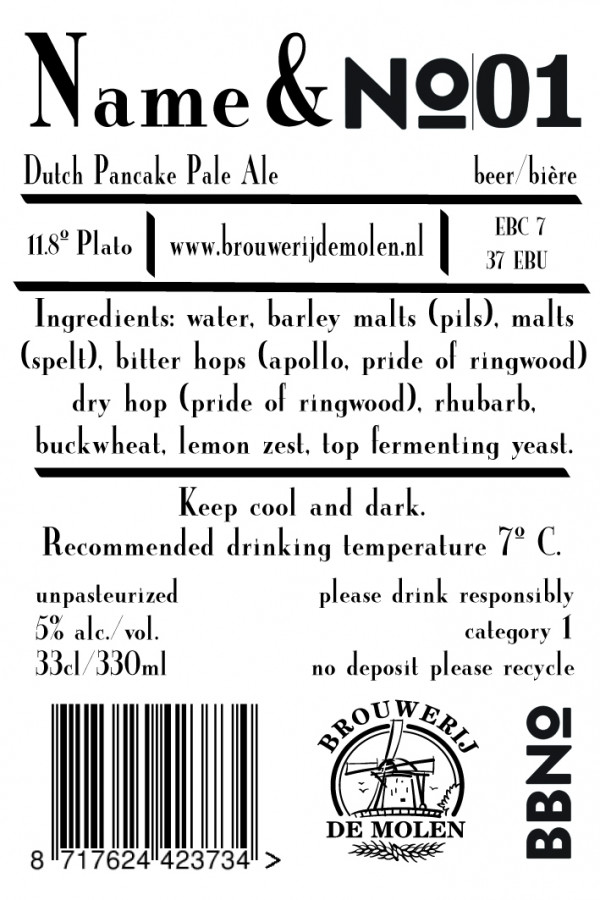 Brouwerij De Molen Name & No. 01