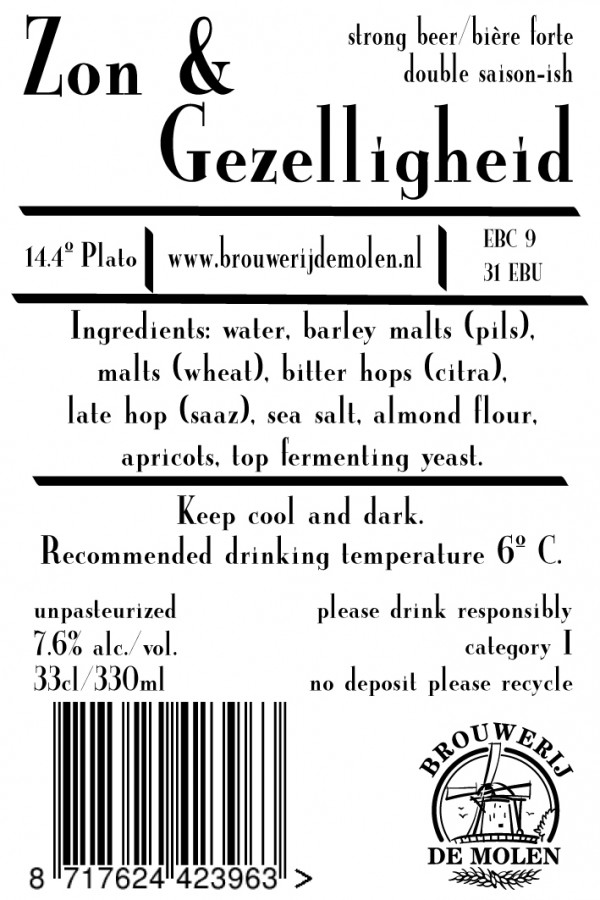 Brouwerij De Molen Zon & Gezelligheid