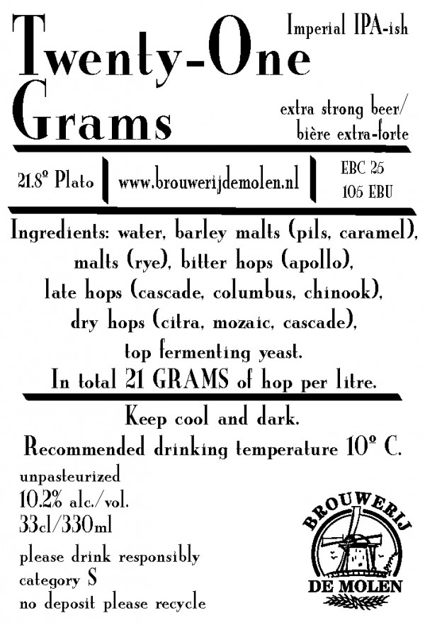 Brouwerij De Molen Twenty-One Grams
