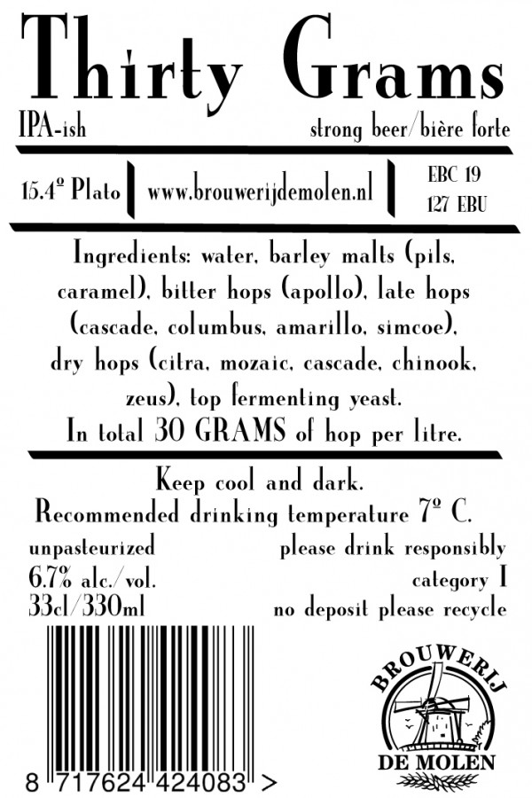 Brouwerij De Molen Thirty Grams