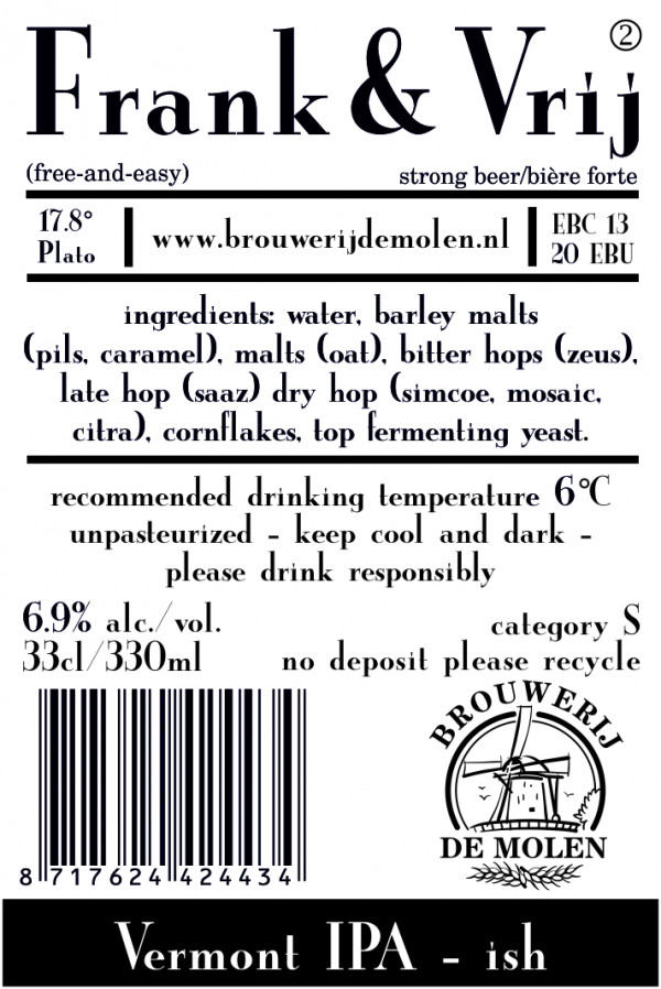 Brouwerij De Molen Frank & Vrij 2 (2017)