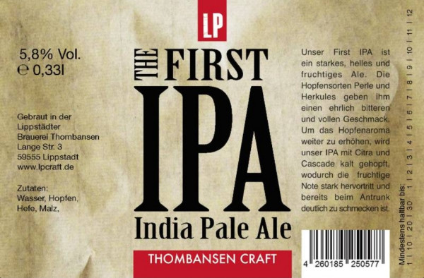 Brauerei Thombansen The First IPA