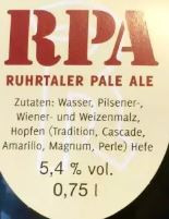 Ruhrtal Brauerei RPA Pale Ale