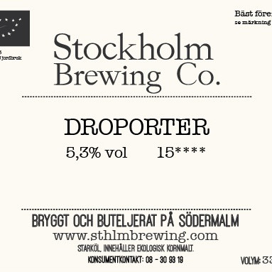 Stockholm (Sthlm) Brewing Co. Droporter