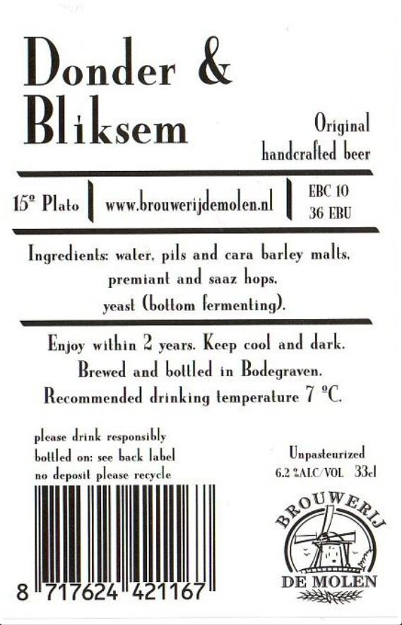 Brouwerij De Molen Donder & Bliksem (EU 6.2 % version)