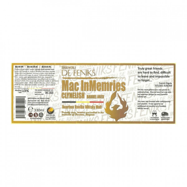 Brouwerij De Feniks Mac InMemries Clynelish BA