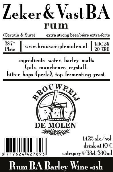 Brouwerij De Molen Zeker & Vast - BA Rum
