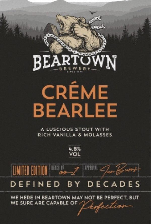 Beartown Brewery Creme Bearlee