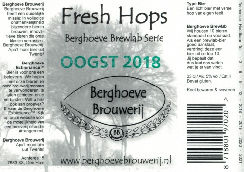 Berghoeve Brouwerij Brewlab Series - Fresh Hops (2018)