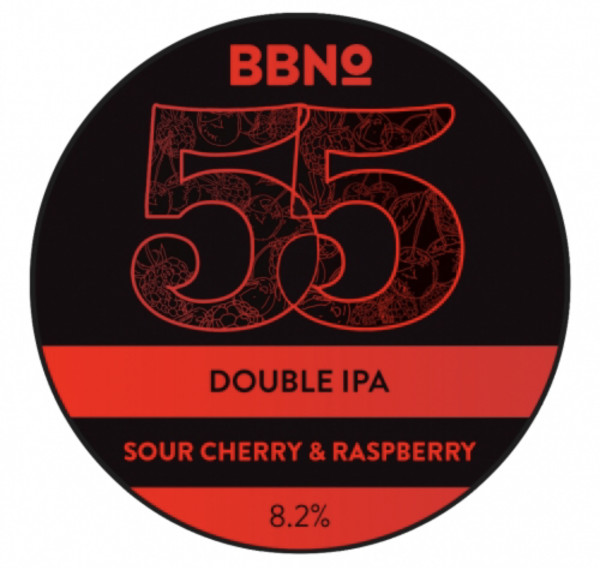 Brew By Numbers 55 Double IPA - Sour Cherry, Raspberry