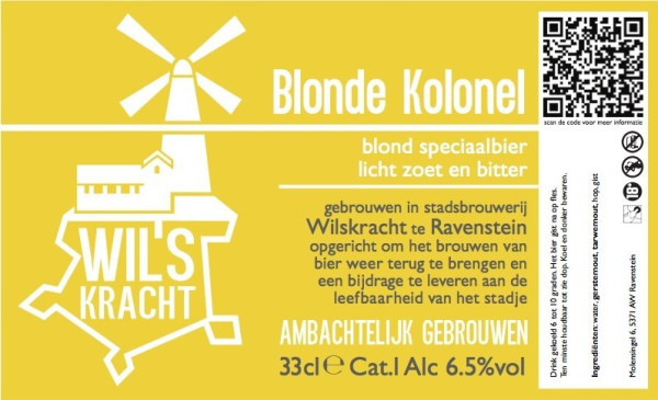 Wilskracht Stadsbrouwerij Ravenstein Blonde Kolonel
