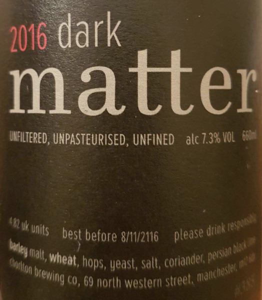 Chorlton Brewing Company Dark Matter 2016