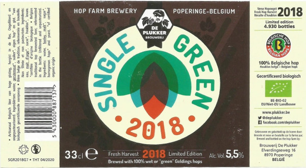 De Plukker Single Green 2018 (Golding)