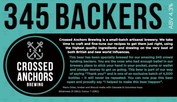 Crossed Anchors Brewery 345 Backers