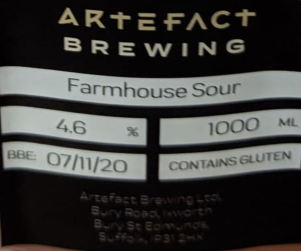 Artefact Brewing Farmhouse Sour