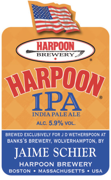 J D Wetherspoon Harpoon IPA