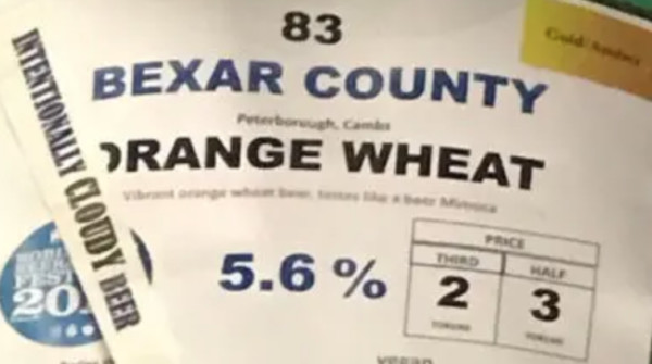 Bexar County Brewery Orange Wheat