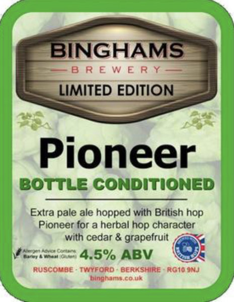 Binghams Brewery Extra Pale Ale - Pioneer