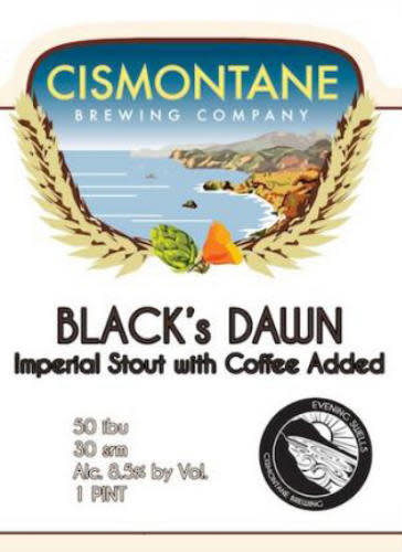 Cismontane Brewing Black's Dawn