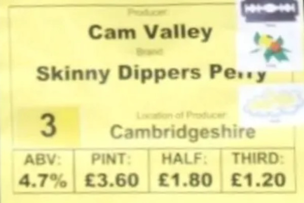 Cam Valley Orchards Skinny Dippers Perry (Draught)