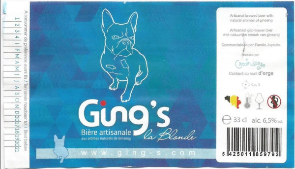 Brasserie Grain d'Orge Ging's La Blonde