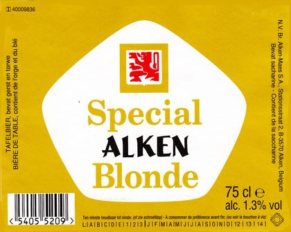Brouwerijen Alken-Maes Special Alken Blonde