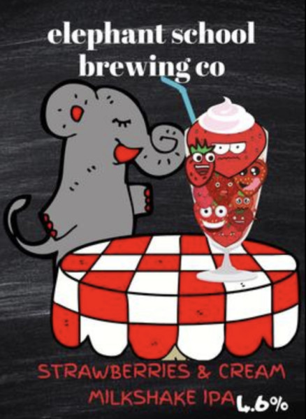 Elephant School Brewing Co Strawberries and Cream Milkshake IPA