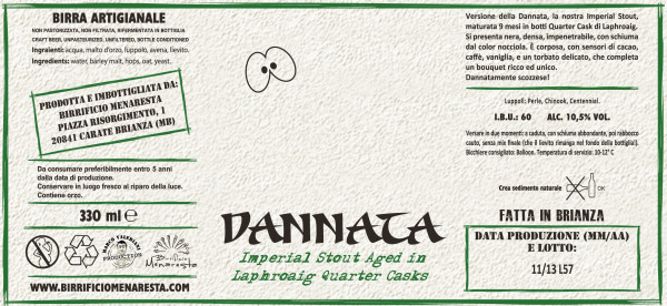 Birrificio Menaresta Dannata (Laphroaig Barrel Aged)