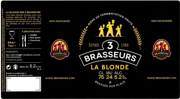Les 3 Brasseurs La Blonde