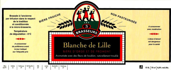 Les 3 Brasseurs Blanche de Lille