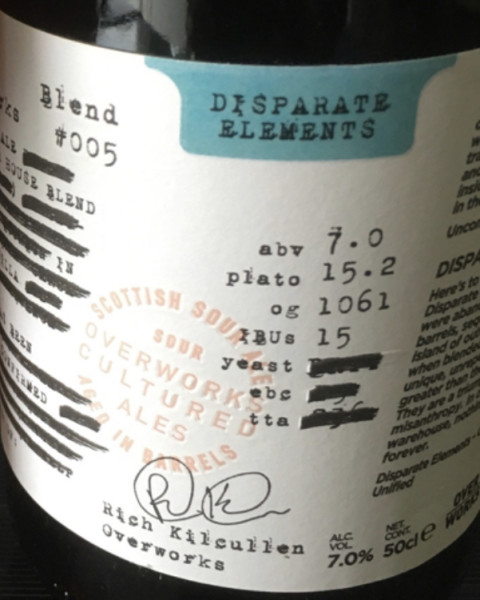 BrewDog OverWorks Disparate Elements #005: Sarsaparilla Sour