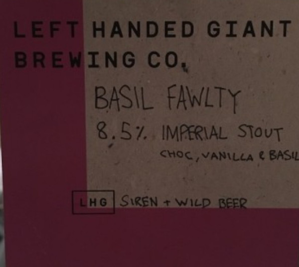 Left Handed Giant Brewing Co. Basil Fawlty