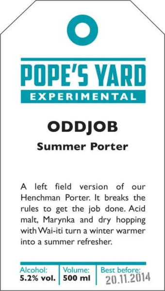 Pope's Yard Brewery Oddjob Summer Porter