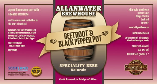 Allanwater Brewhouse Beetroot and Black Pepper