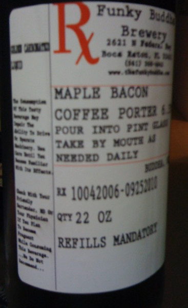 Funky Buddha Brewery Maple Bacon Coffee Porter (batch 1 - 09/25/2010)