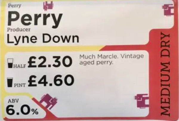 Lyne Down Organics Perry (Medium Dry)