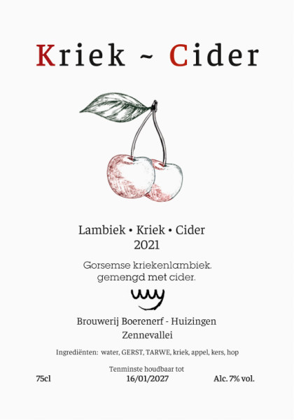 Het Boerenerf Kriek - Cider (Oogst 2021)