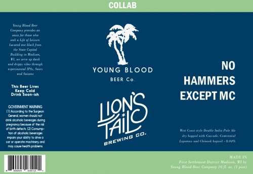 Young Blood Beer Company No Hammers Except MC