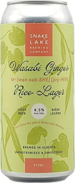 Snake Lake Brewing Company Wasabi Ginger Rice Lager