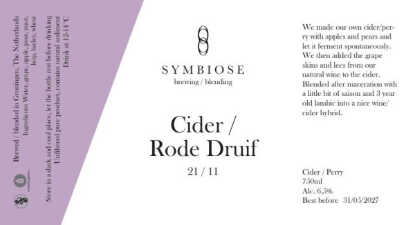 Symbiose Brewing / Blending Cider / Rode Druif 21/11