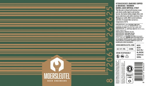 Moersleutel Craft Brewery 8720615262625 - Barcode Copper & Obsidian